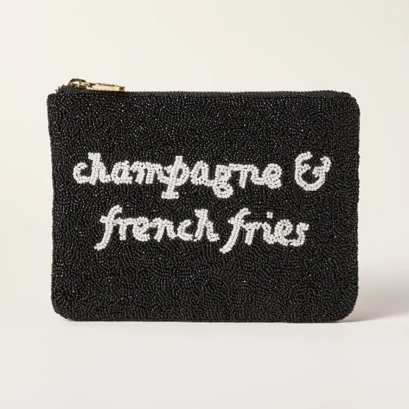Kate spade x target champagne and French fries beaded clutch NWT - Picture 1 of 1